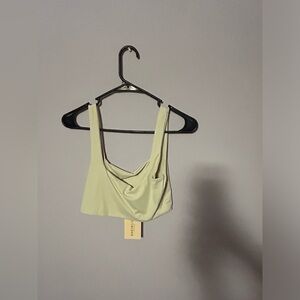 Cream cropped tank top